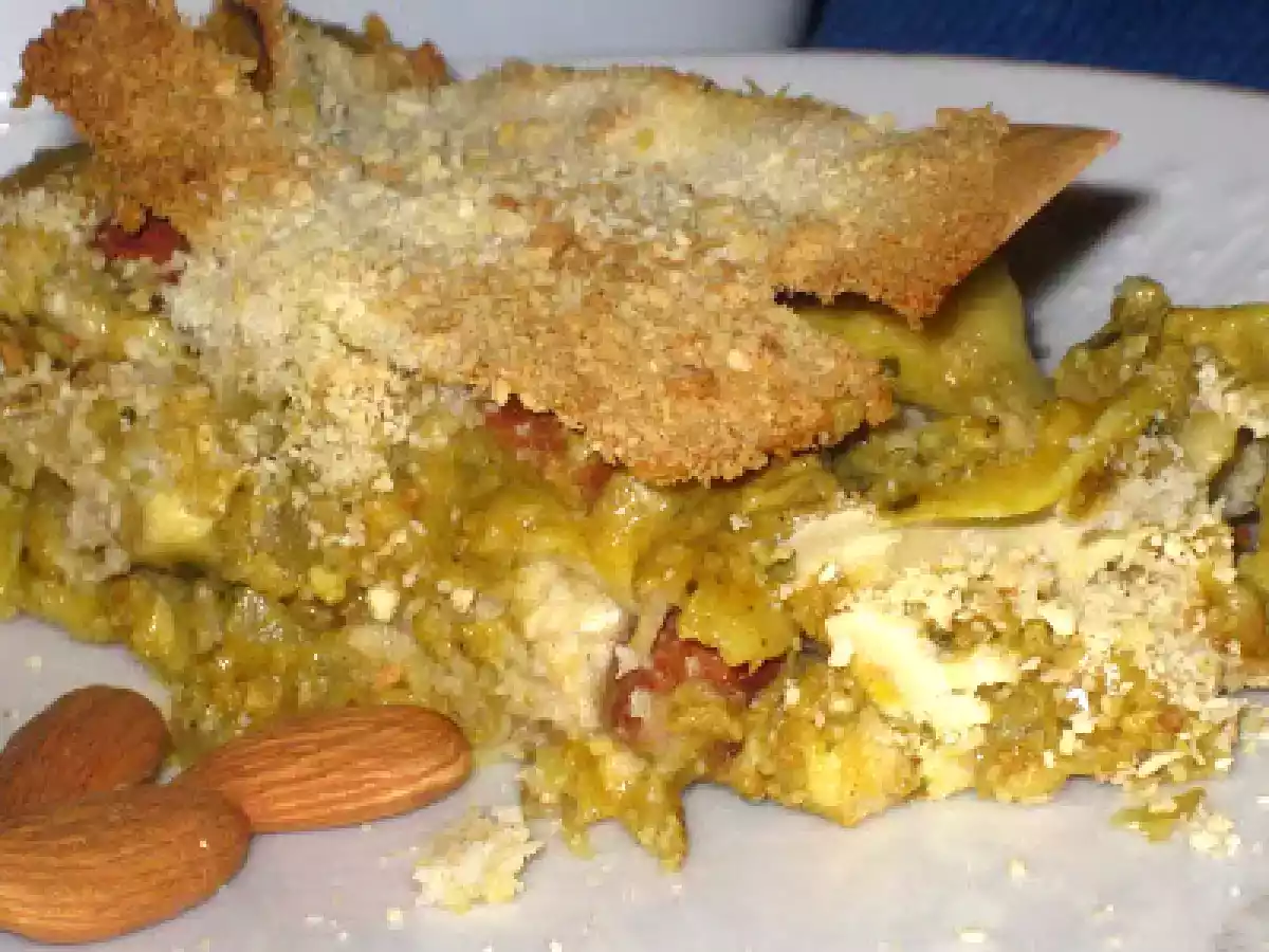 Lasagnes croquantes au poulet et amandes