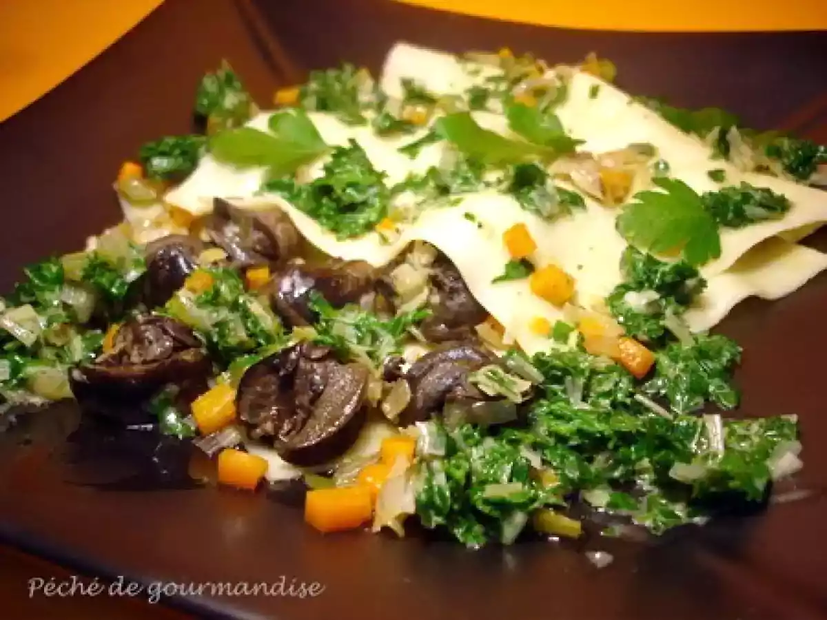 Lasagnes d'escargots au coulis de persil