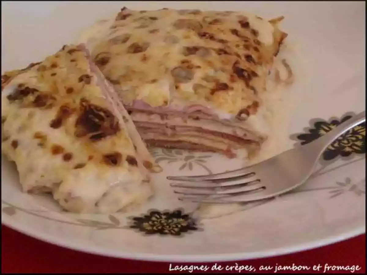 Lasagnes de crèpes, au jambon et fromage