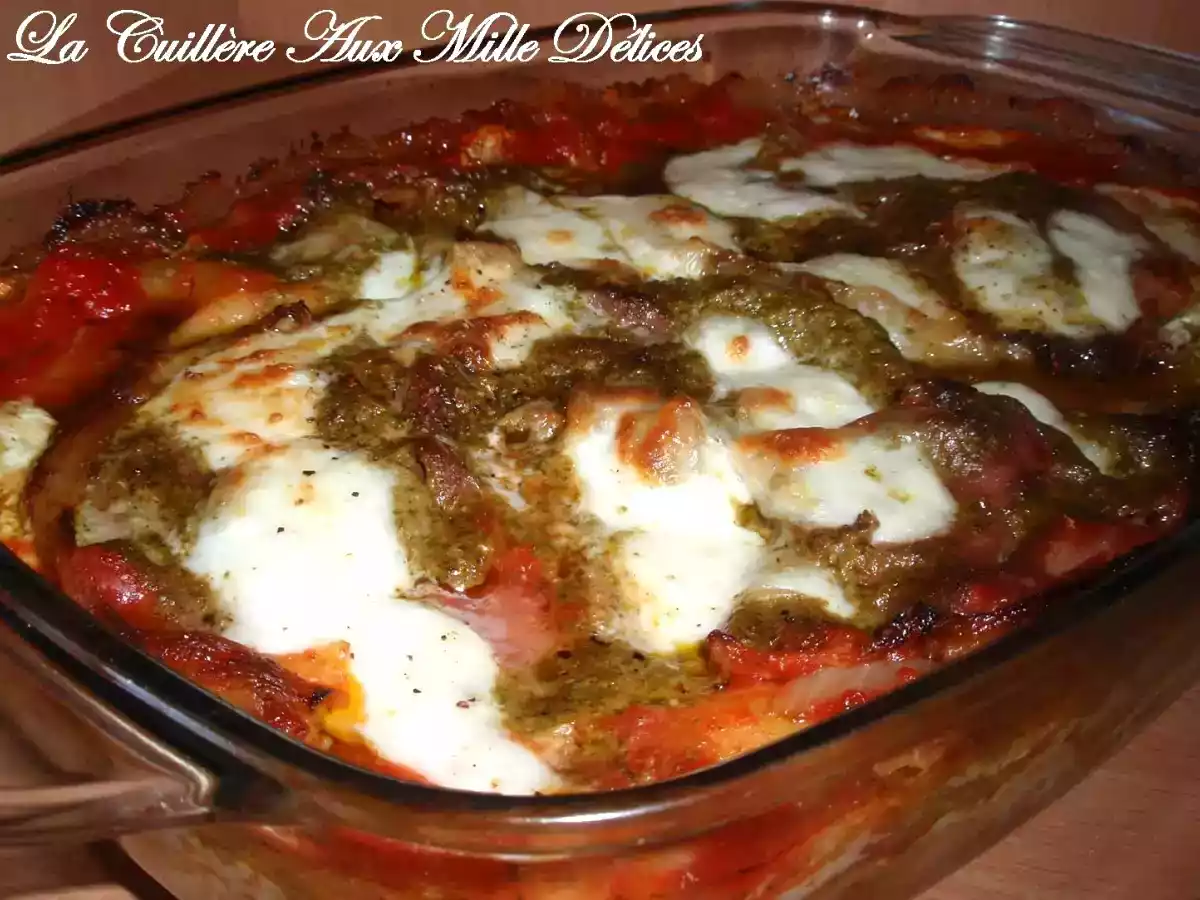 Lasagnes jambon cru, pesto & mozzarella