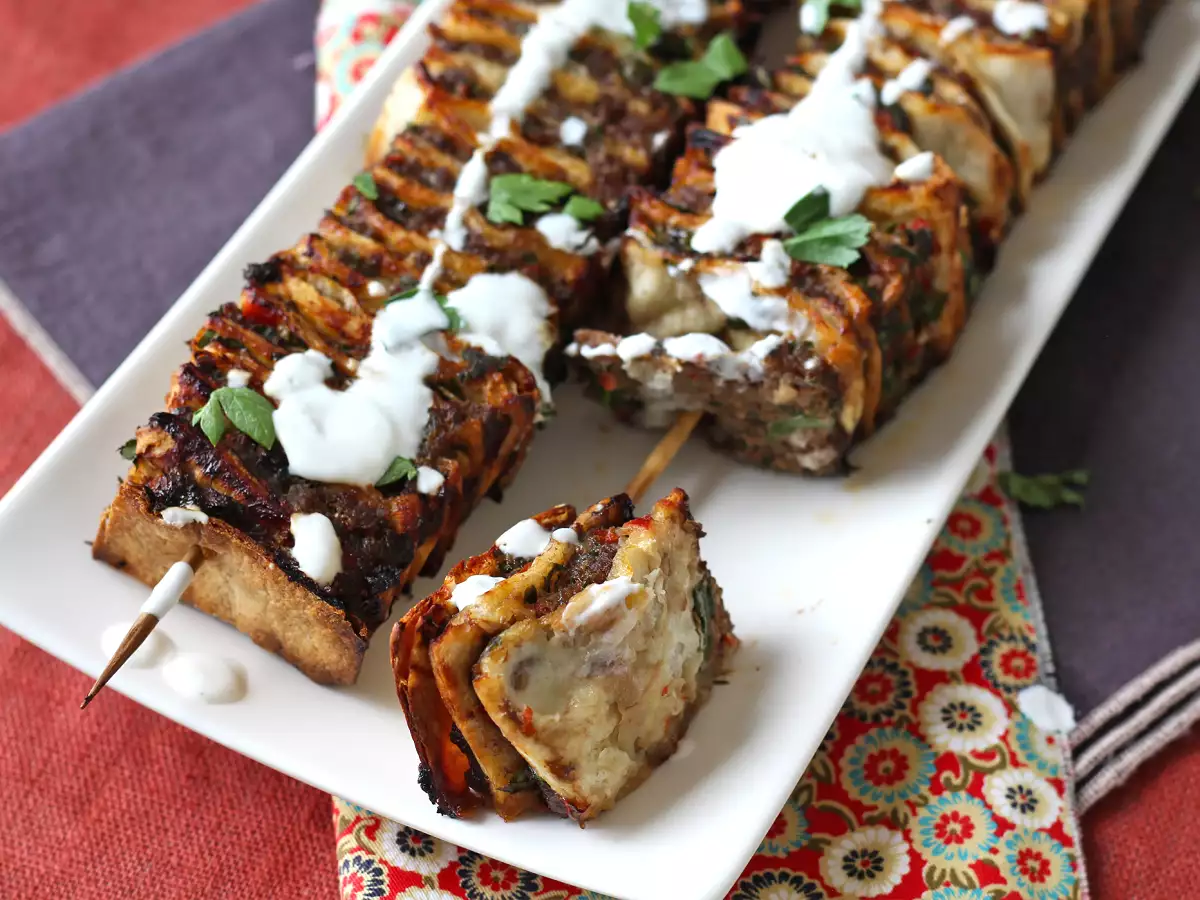 Lavash kebab avec des tortillas, les fameuses brochettes faciles cuites au four! - photo 6