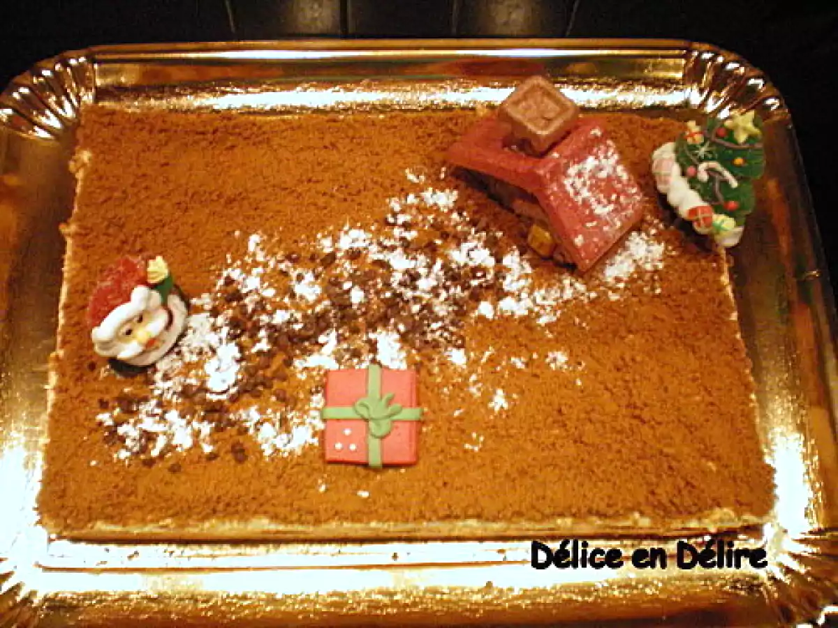 LE BAVAROIS DE NOEL AU CHOCOLAT, SPECULOOS, POMMES CARAMELISEE