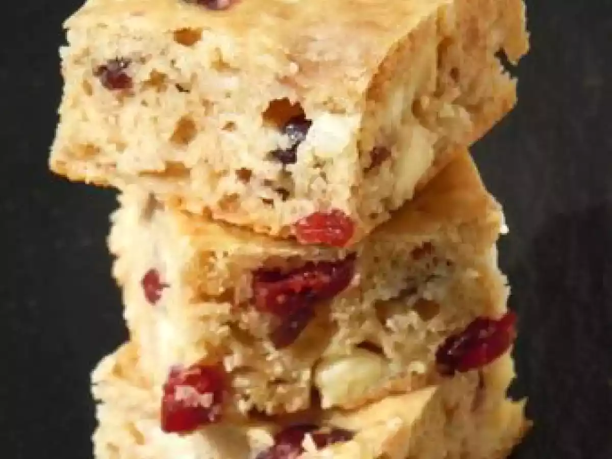 Le brownie au chocolat blanc cranberry...