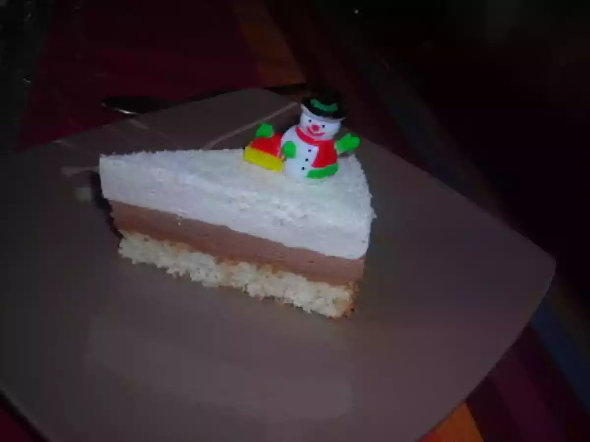 Le chococo : une dacquoise coco, une mousse au chocolat au lait et une mousse coco - photo 3