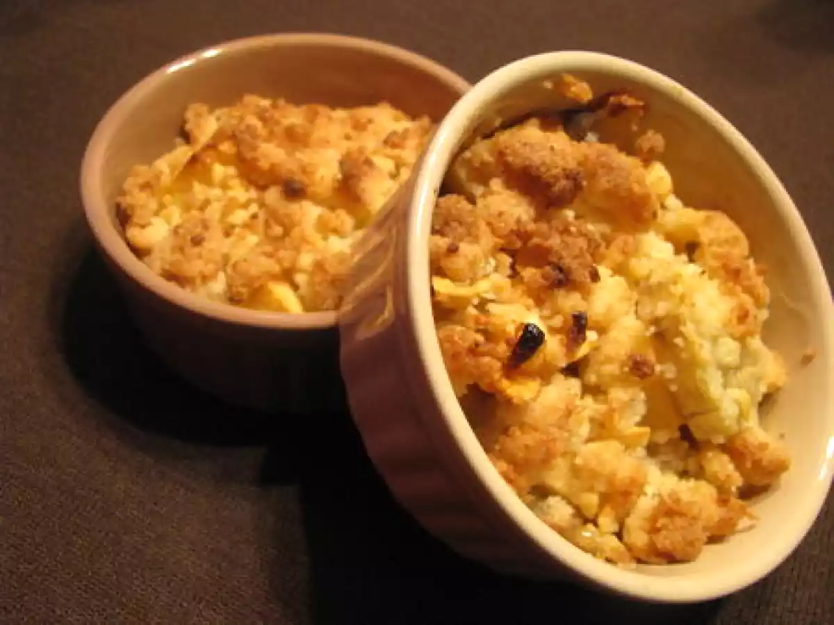 Le crumble pomme / banane / chocolat blanc