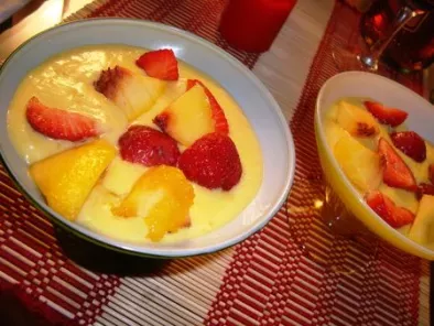 ¤¤¤ Le dessert plus rapide que son ombre : Soupe de mangue coco, pêche et fraises - photo 2