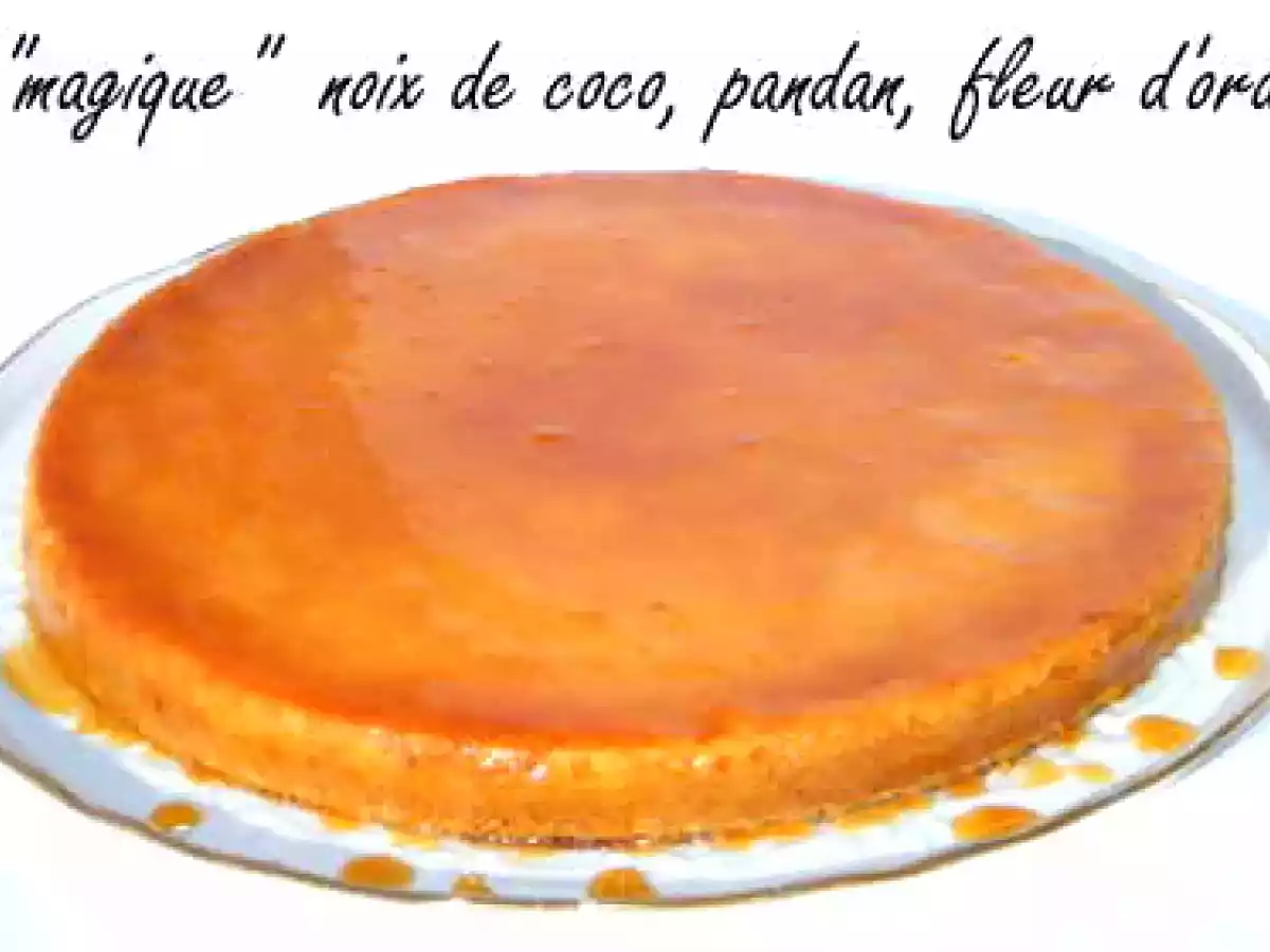 Le flan magique noix de coco pandan / fleur d'oranger