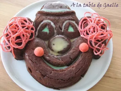 Le fondant au chocolat transformé en clown d'anniversaire