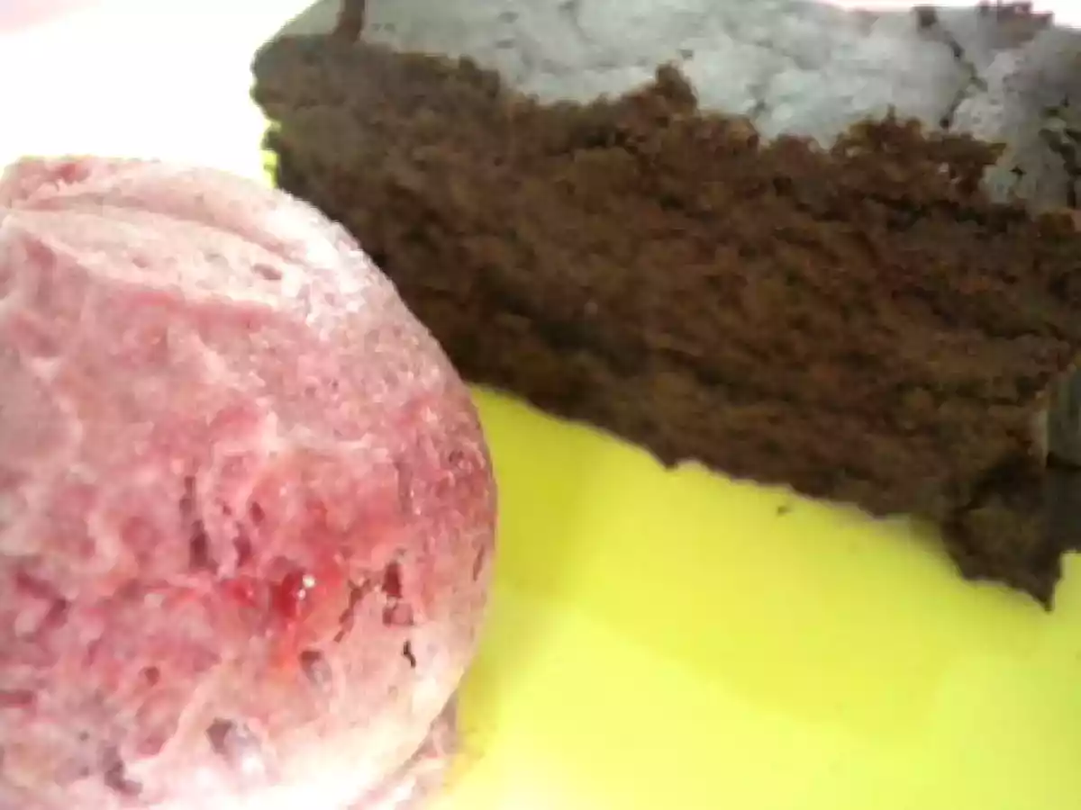 Le Fondant du Diable et sa boule de Glace Cerise