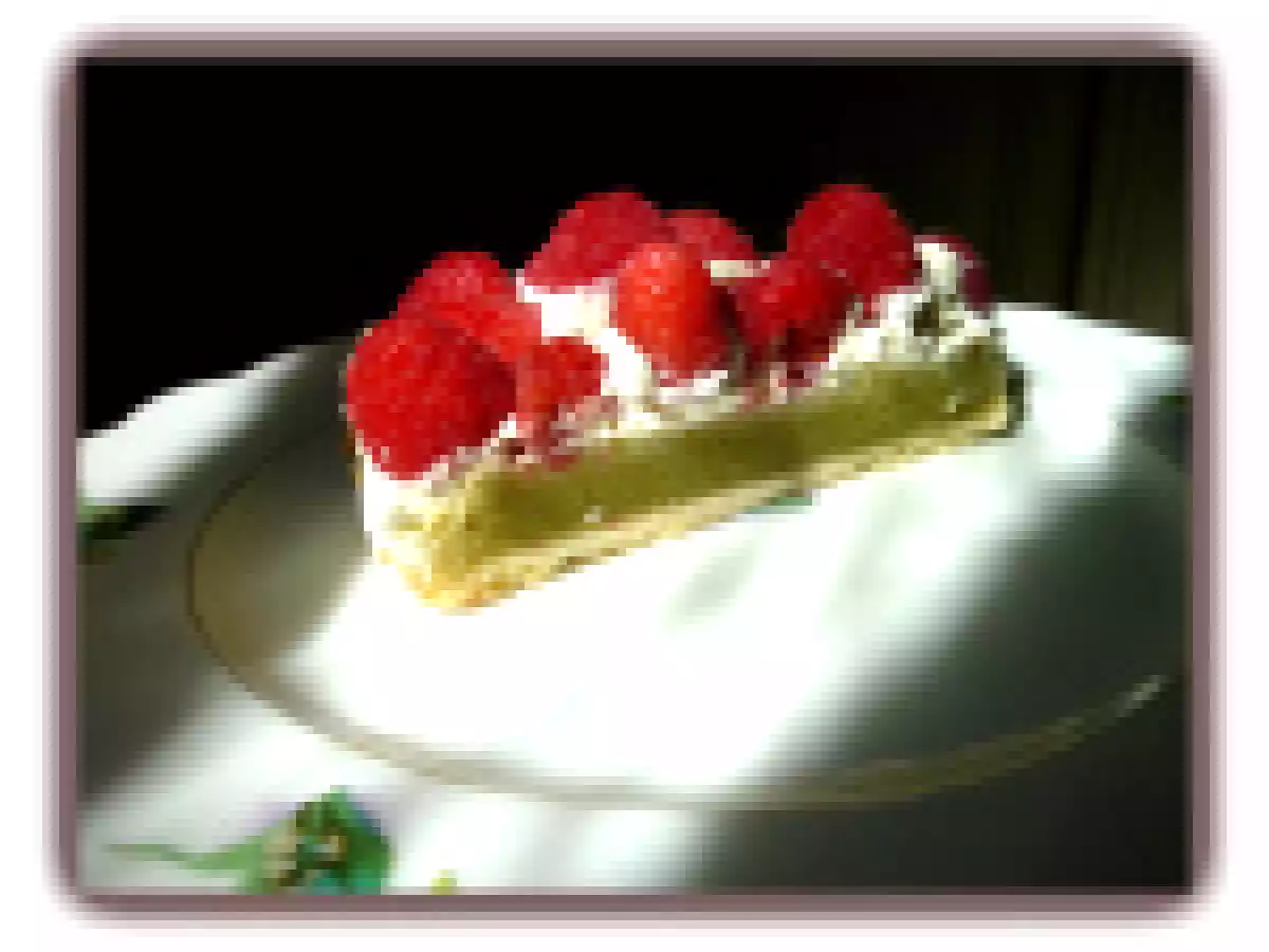 Le fondant pistaches-framboises de Monsieur Ducasse.