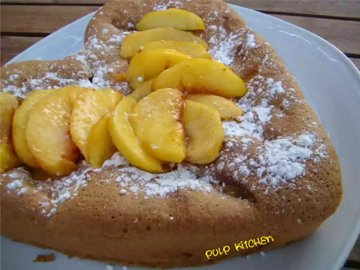 Le moelleux aux pêches sans le beurre