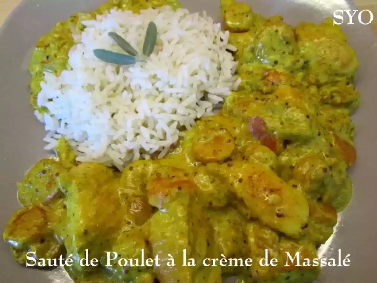 Le Poulet sauté à la Crème de Massalé du Petit Bistro