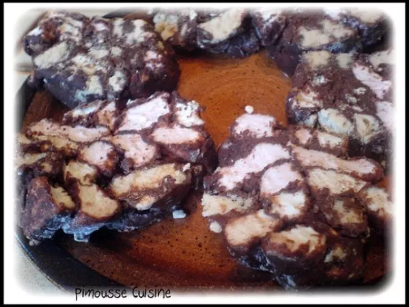 Le saucisson au chocolat guimauve et meringue sans beurre, photo 4