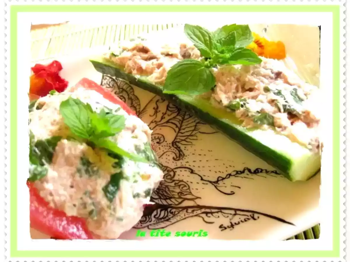 Légumes farcis à la mousse de thon et menthe fraiche