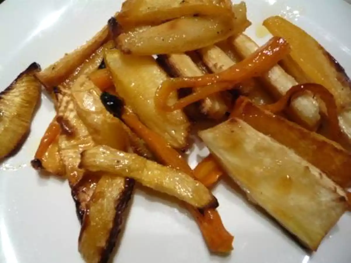 Légumes racines rôtis au four, sauce miel et moutarde - photo 2