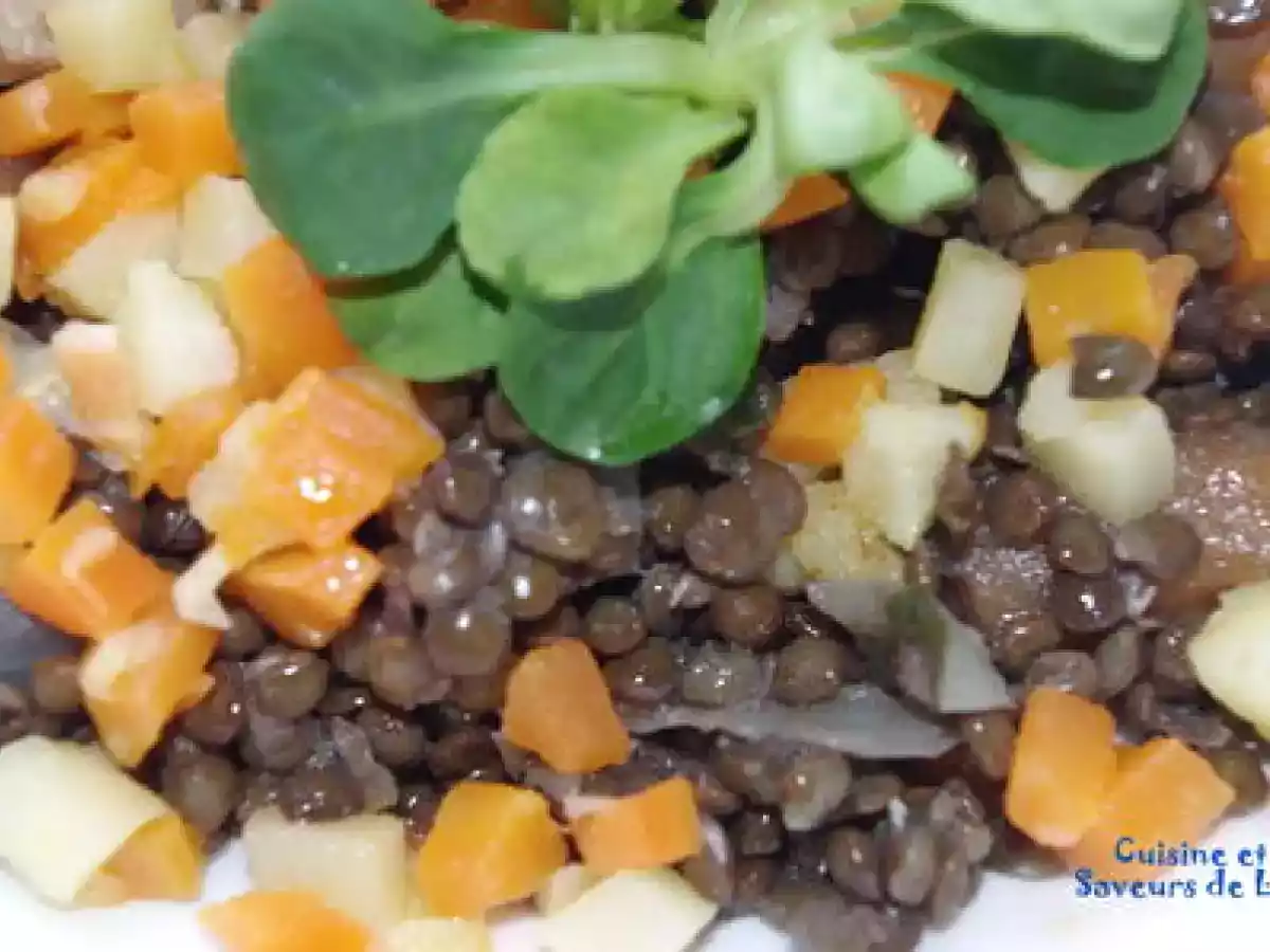 Lentilles beluga, saumon et petits légumes - photo 2