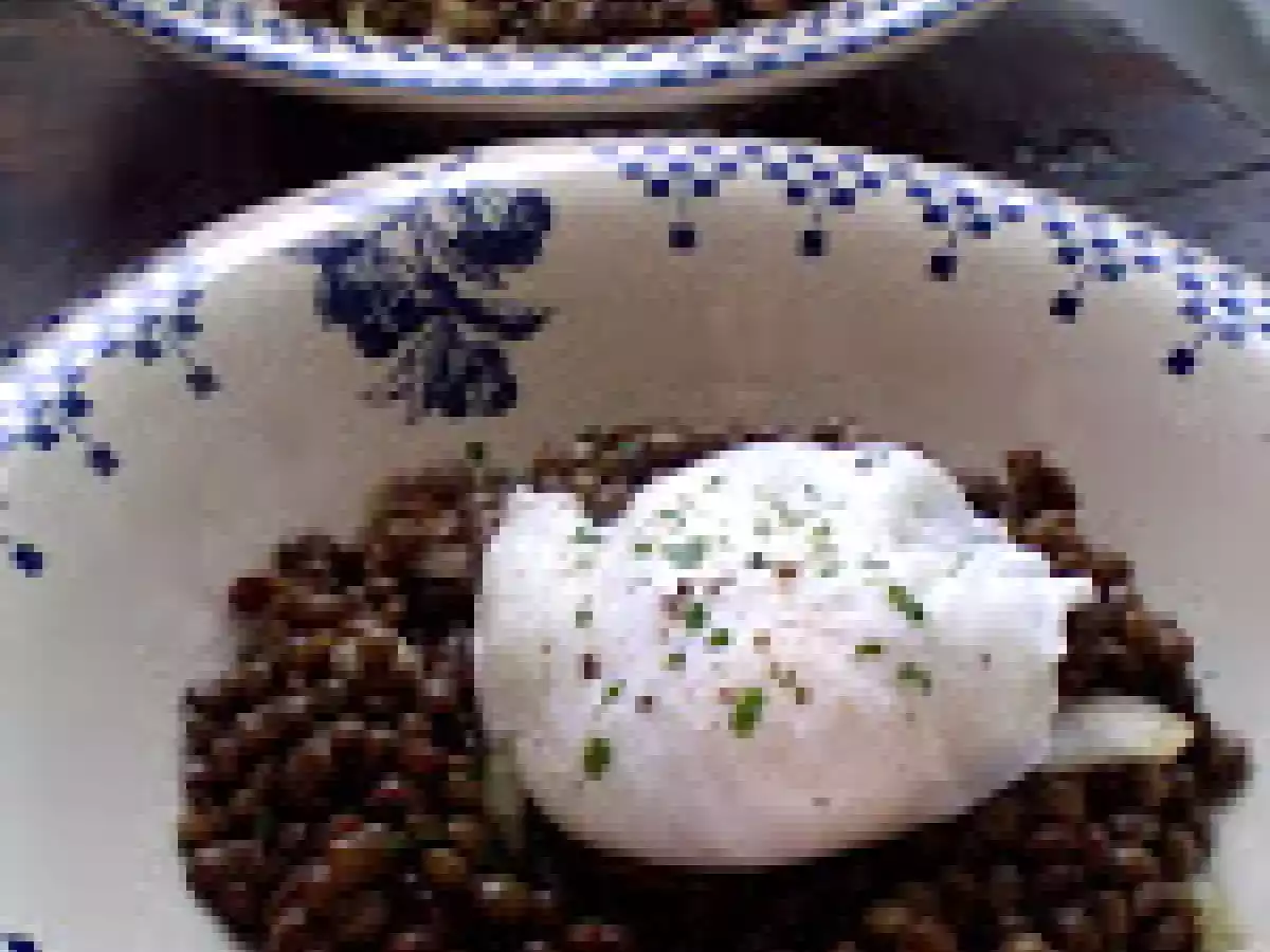LENTILLES VERTES du PUY en salade et OEUF POCHé