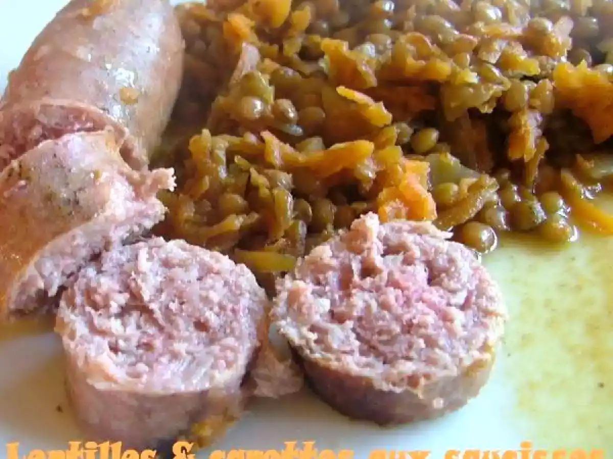 Lentilles/carottes aux saucisses