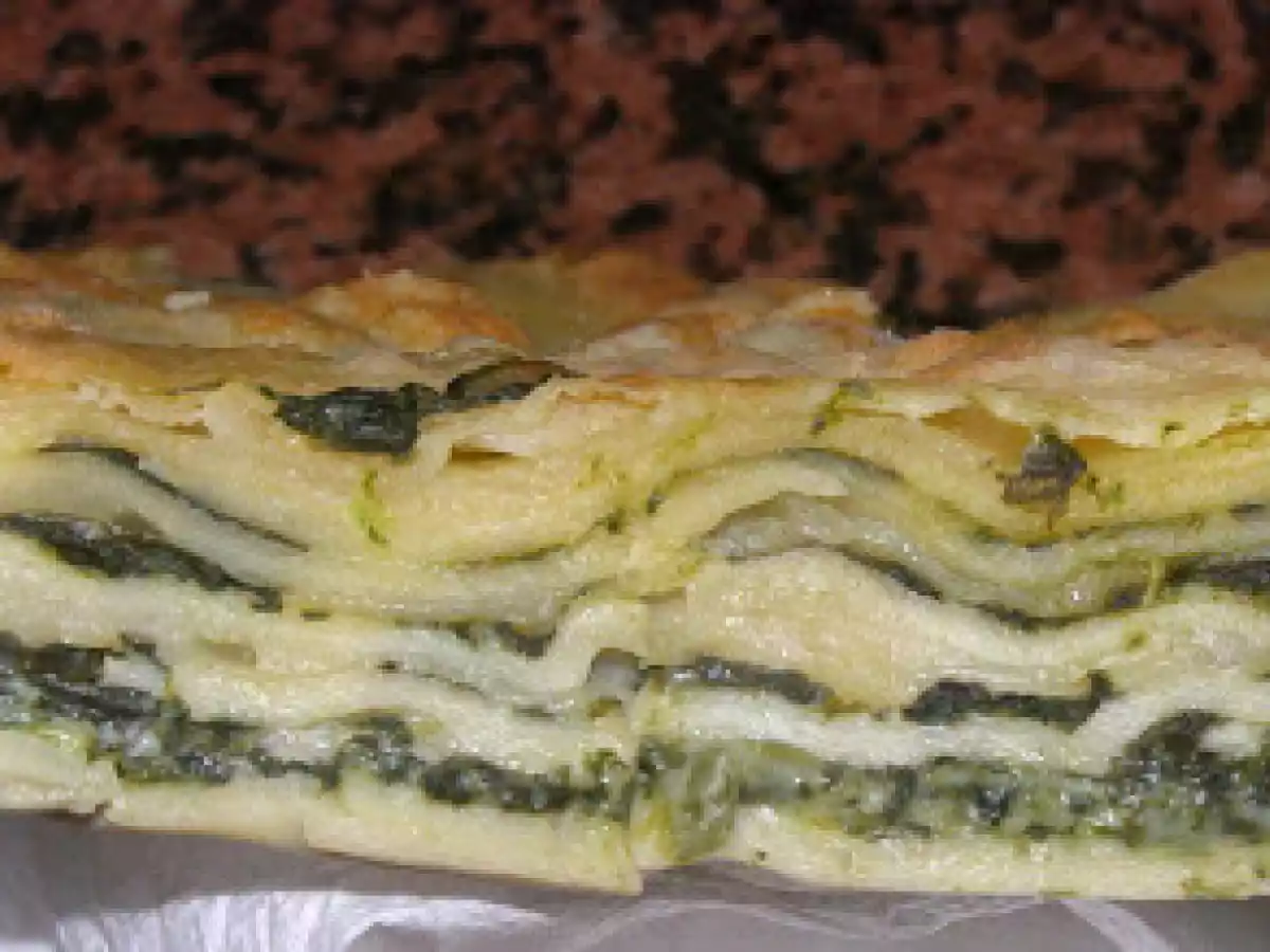 Les lasagne aux épinards avec la pâte faite maison