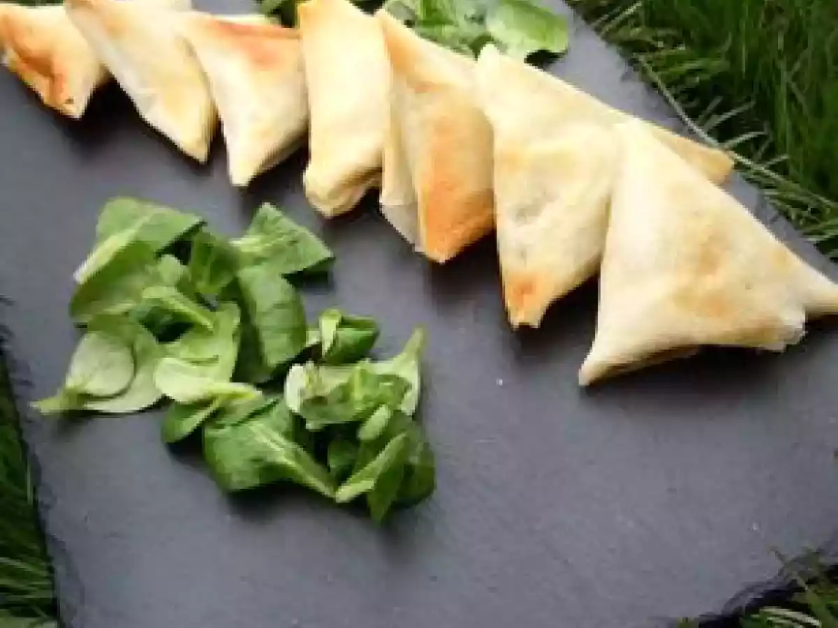 Les samossas chèvre raisin noix...