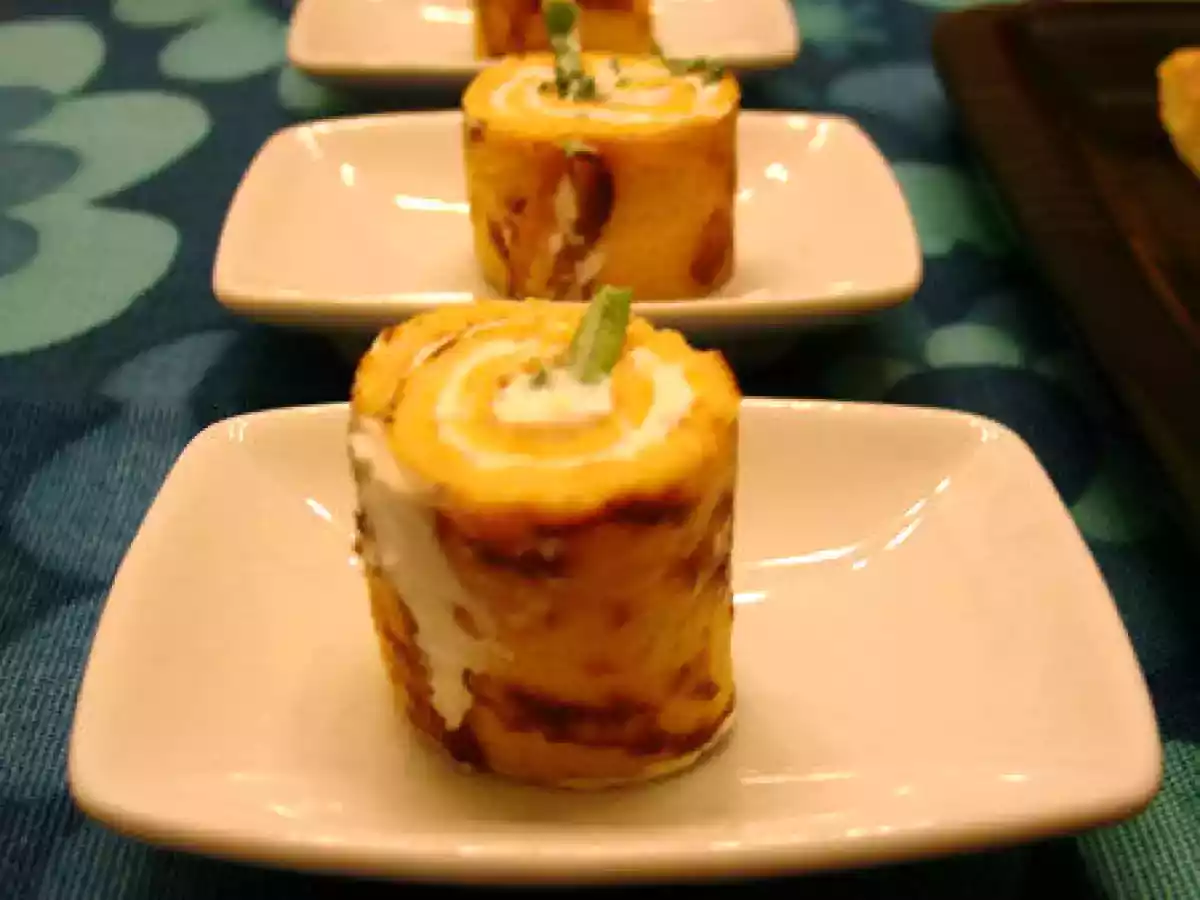 Les triplettes du réveillon. Pain perdu au saumon, Roulés de chèvre ciboulette - photo 2