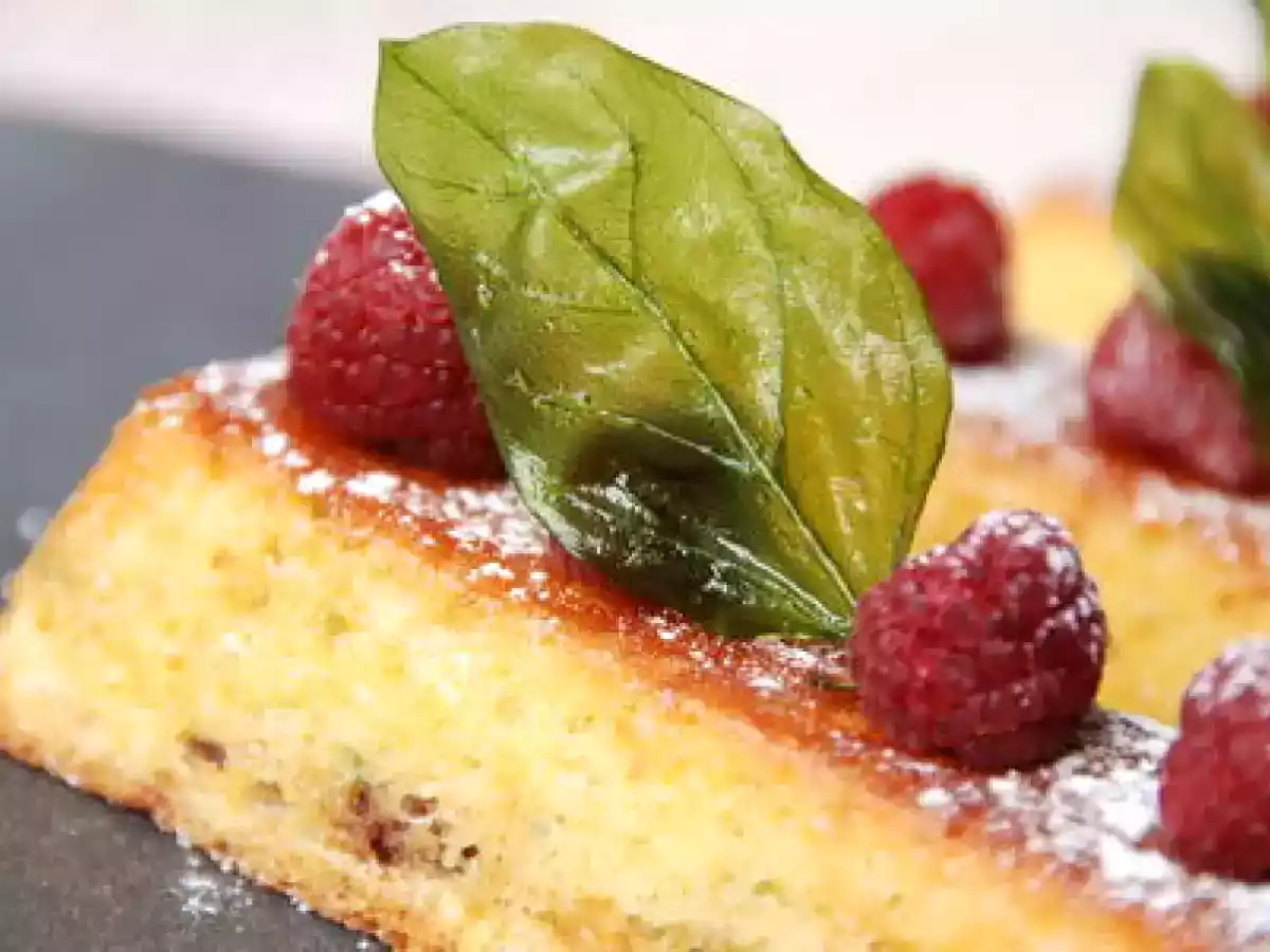 Lingot citron, basilic à la compotée de framboise