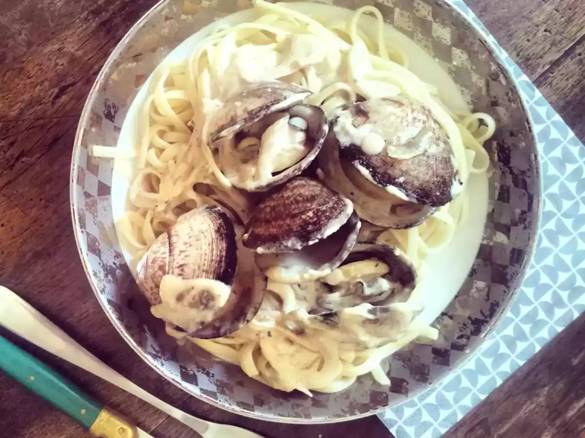 Linguines aux coquillages et Boursin