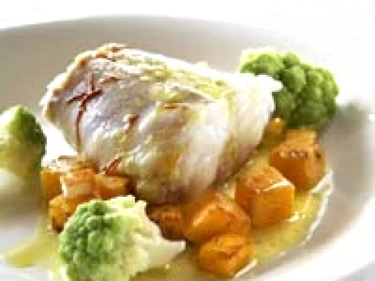 Lotte au safran et potimarron