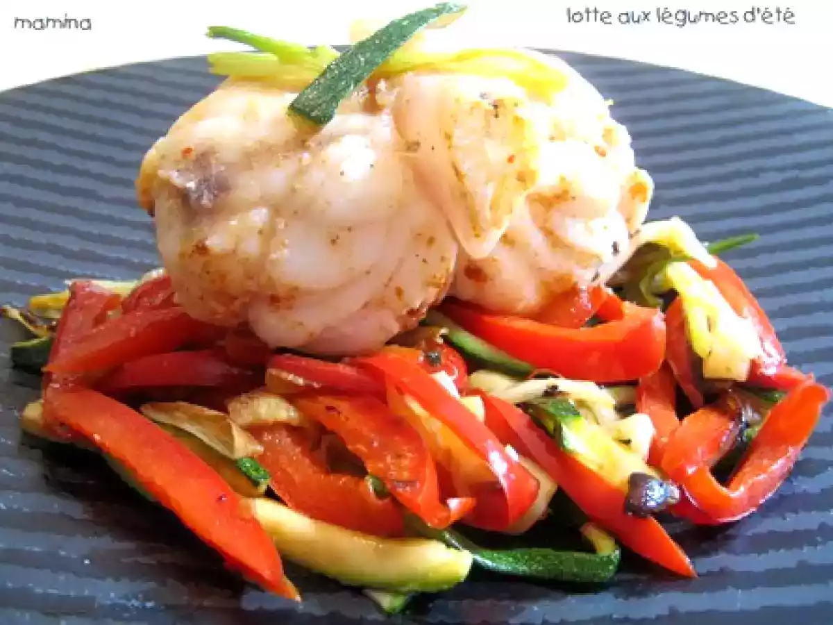 Lotte au satay et ses légumes d'été au wok