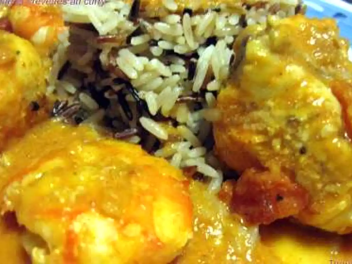 Lotte et crevettes au curry