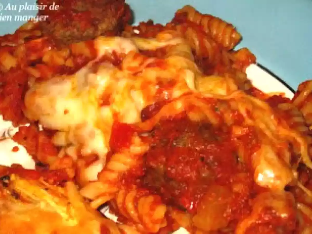 Macaroni aux boulettes de veau