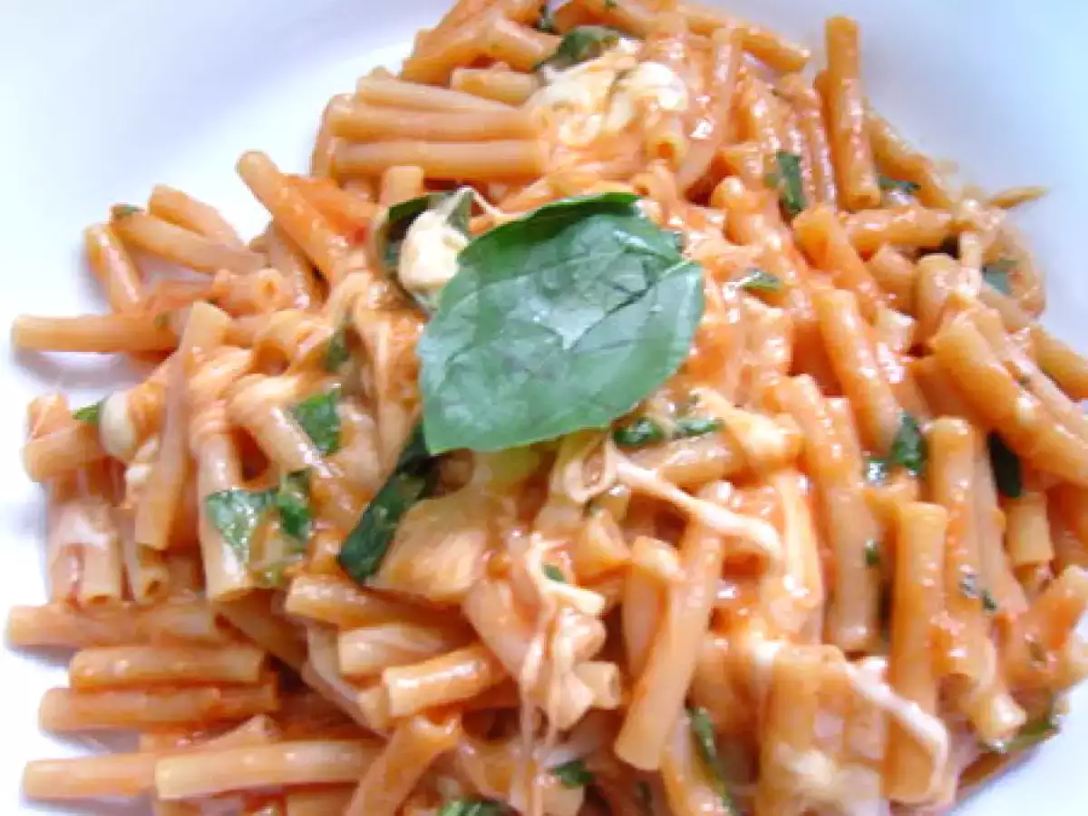 Macaronis mozzarella-basilic