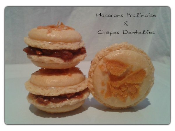 Macarons A La Ganache Pralinoise Et Crepes Dentelles Recette Ptitchef