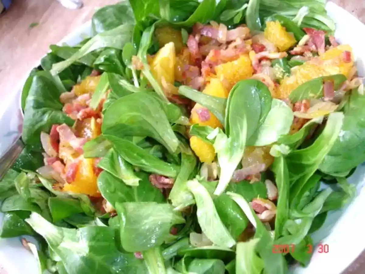 Mâche aux lardons fumés et oranges - photo 2