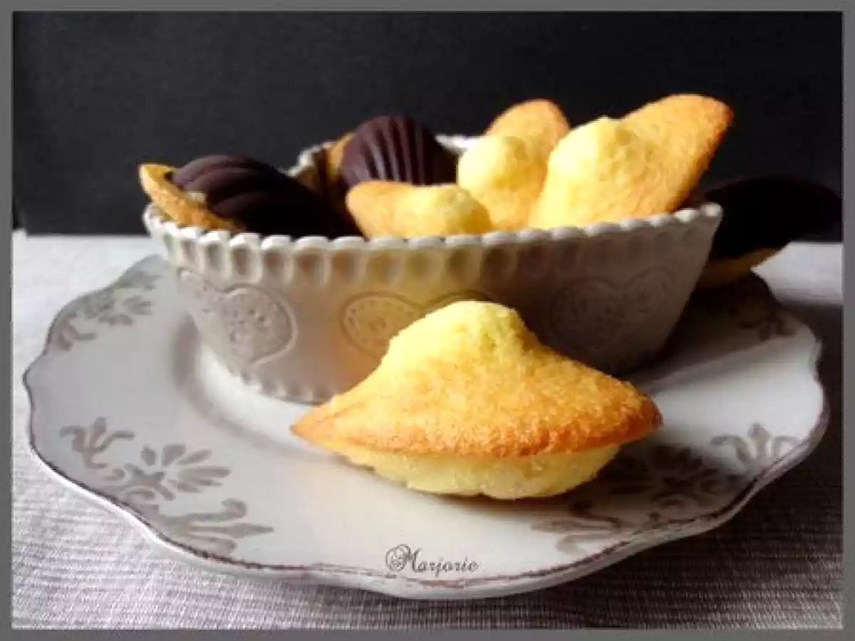 Madeleine au citron confit, en coque de chocolat noir à l'orange - photo 4