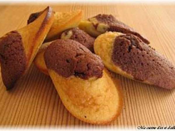 Madeleines marbrées choco-vanille