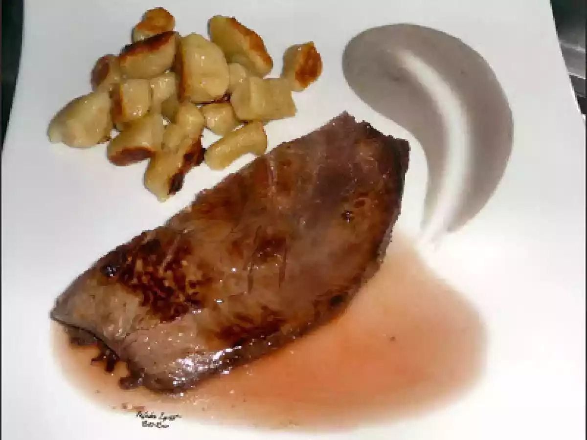 Magret de Canard à la Cerise, Gnocchis d'Ocas du Pérou.