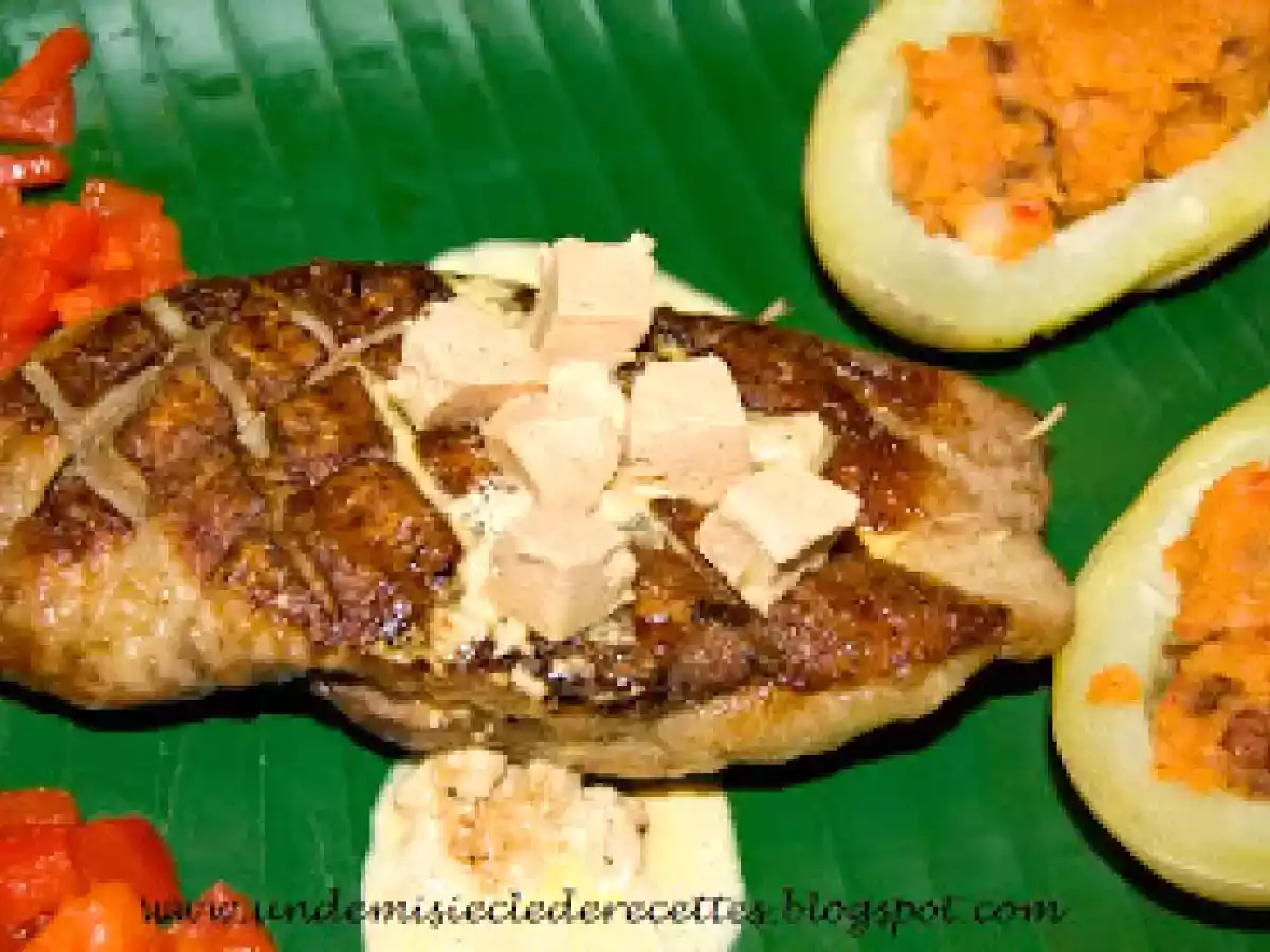 Magret de canard à la mousse de foie de canard