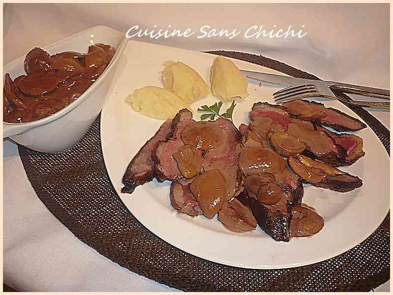Magret de canard à la sauce au porto et aux cèpes Recette Ptitchef