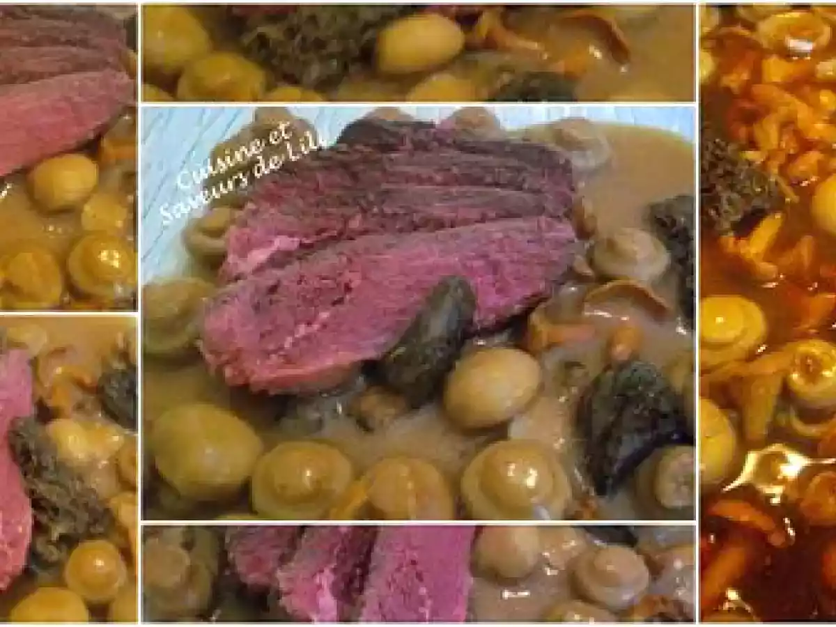 Magret de canard aux champignons