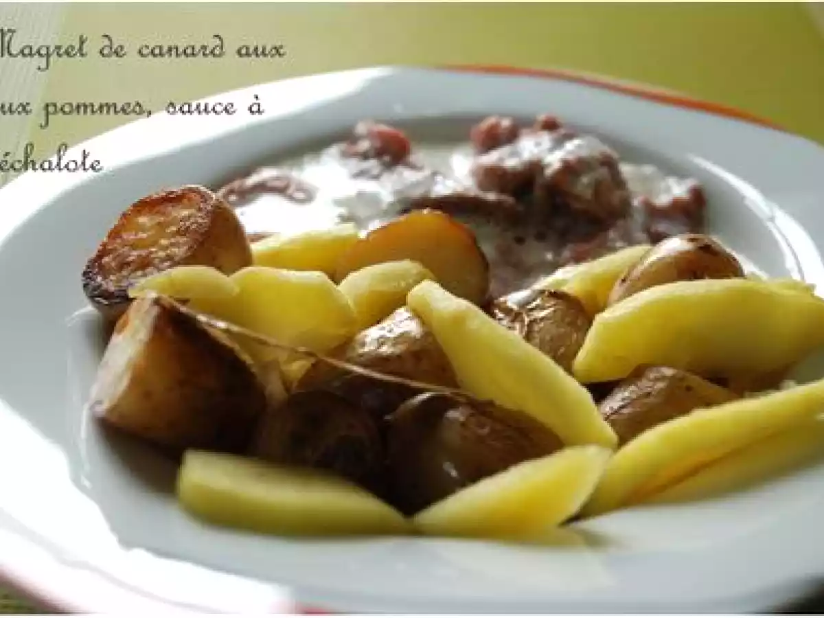 Magret de canard aux deux pommes, sauce à l'échalote - photo 2