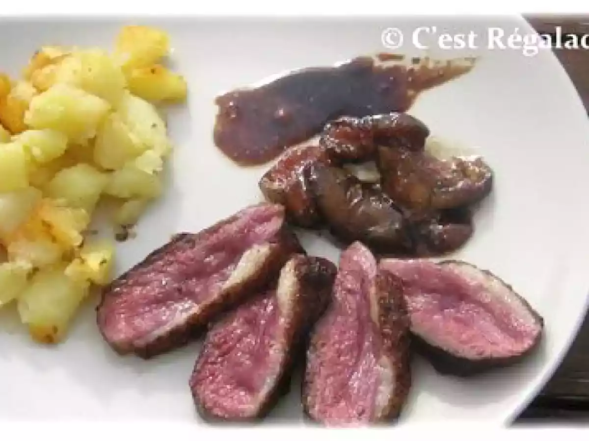 Magret de canard aux figues rôties au miel et porto