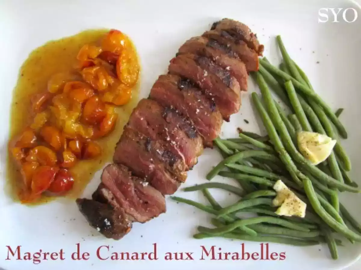 Magret de canard épicé aux Mirabelles