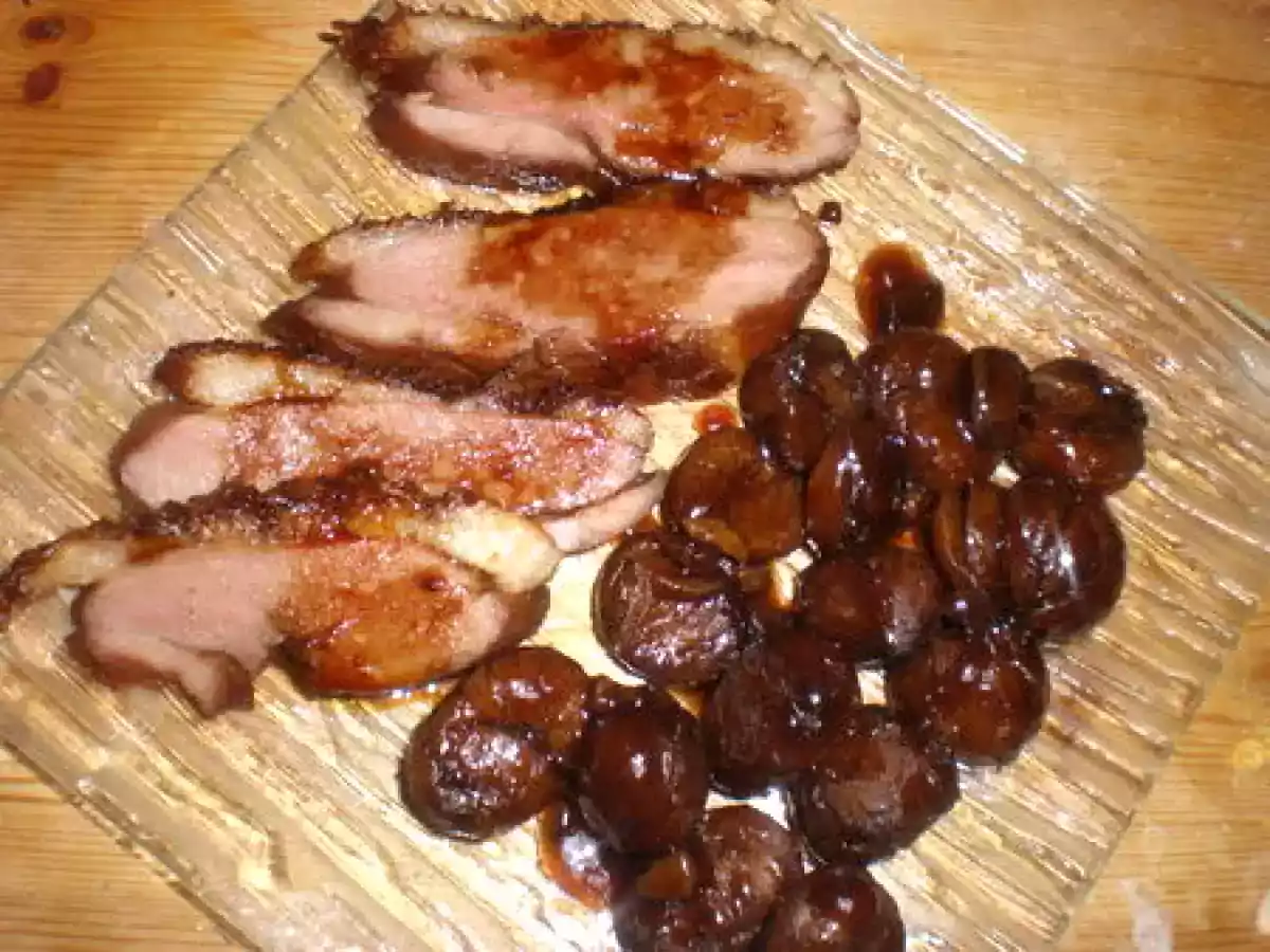 MAGRET DE CANARD LAQUE ET MARRONS CARAMELISES - photo 2