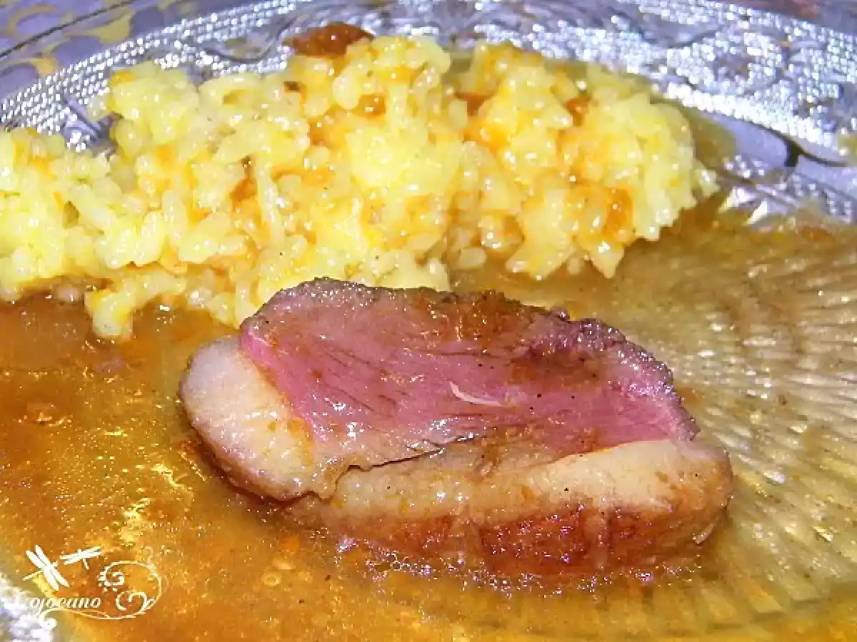 Magret et risotto à l'orange