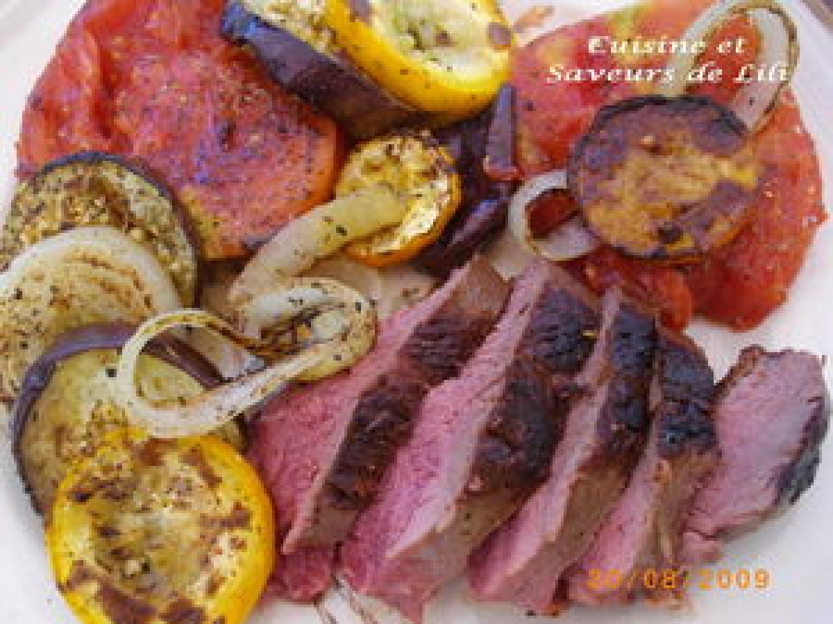 Recette magrets de canard et légumes à la plancha