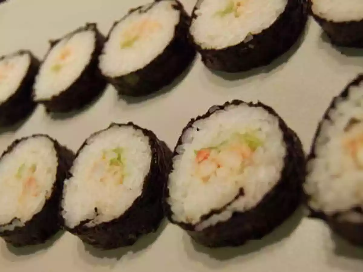 Maki au crabe, sauce soja