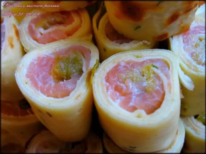 Makis de crêpe au saumon, poireau et crème citronnée, photo 1