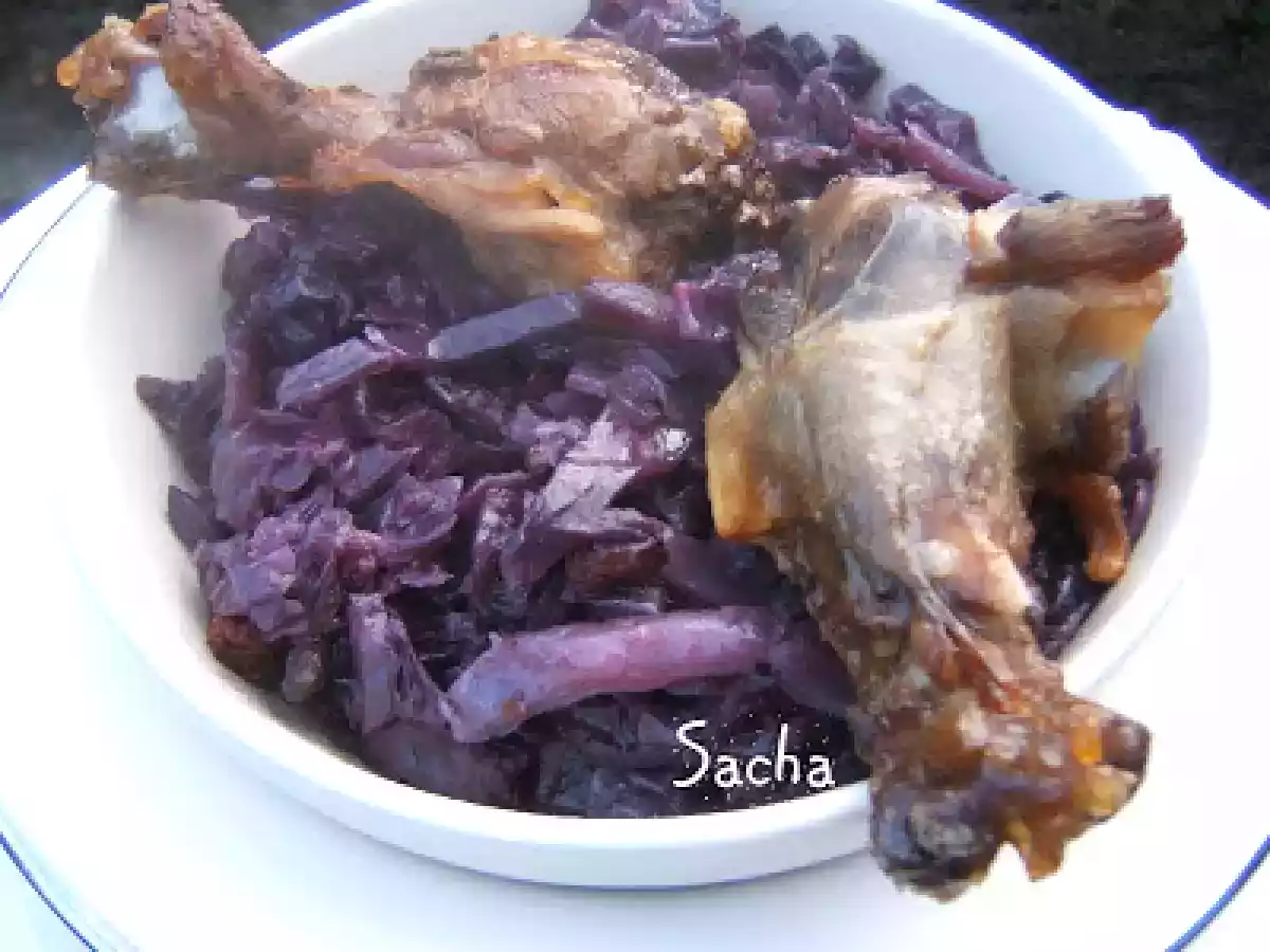 Manchons de canard au chou rouge et raisins secs - photo 3