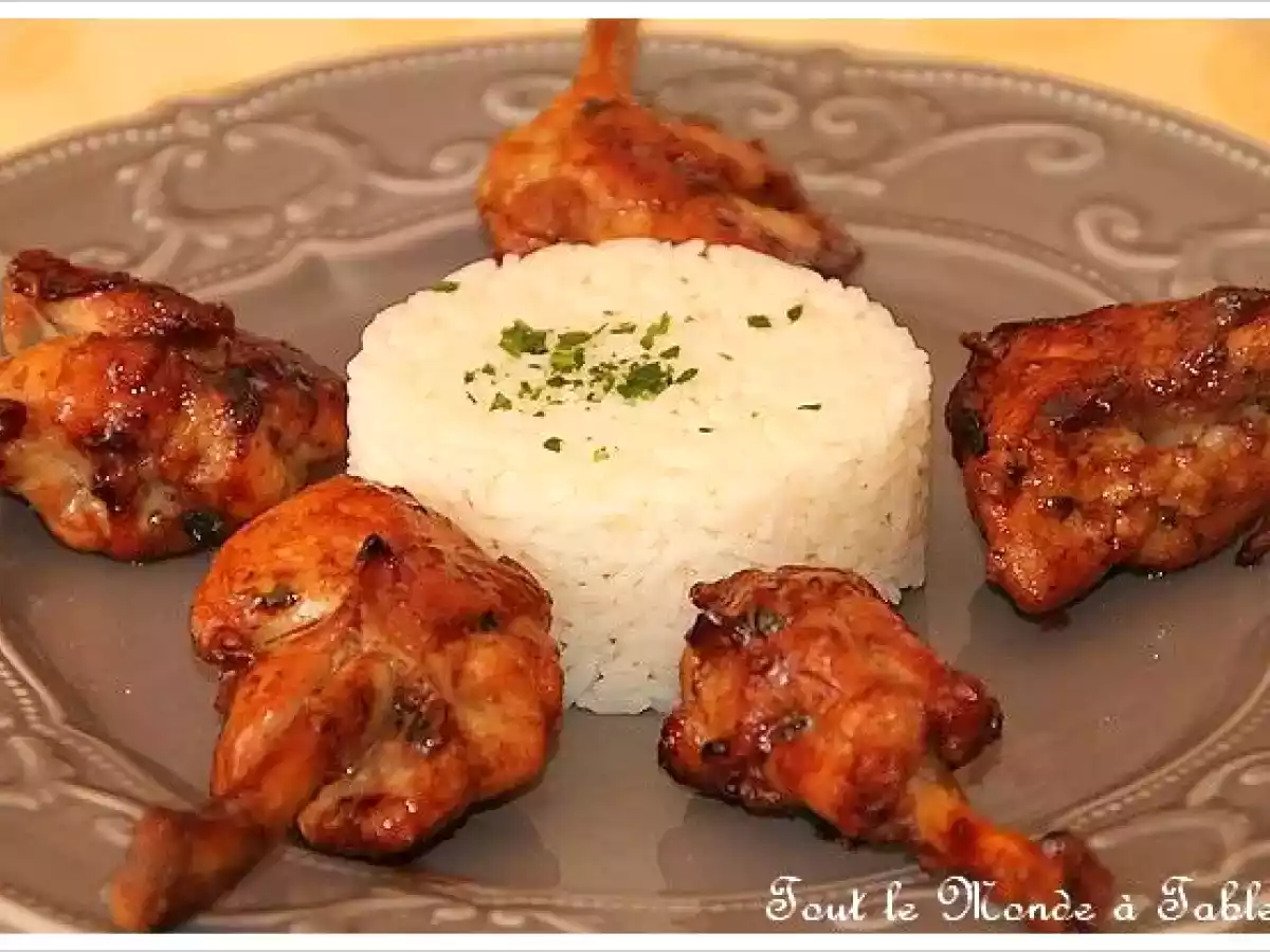 Manchons de poulet caramélisés au miel